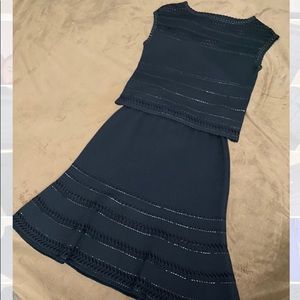 St. John Evening Knit Two Piece Dress